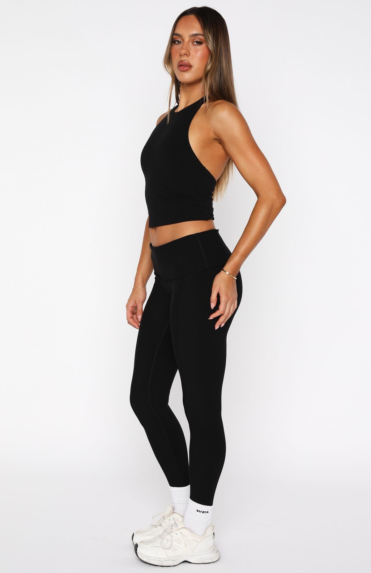 Push Me Foldover Leggings Black