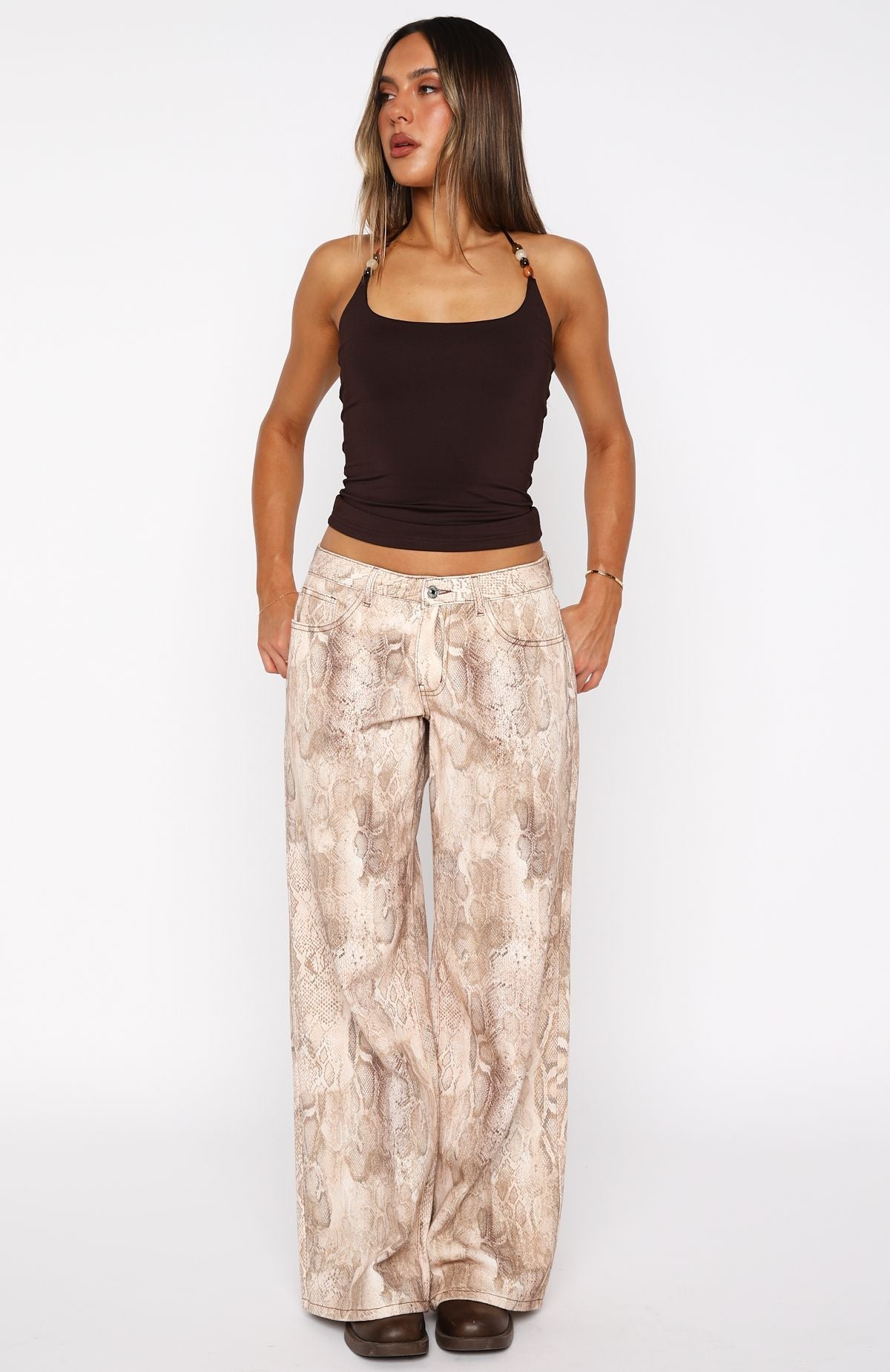 Take Responsibility Halter Top Espresso