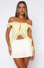 Love The View Off Shoulder Top Lemon