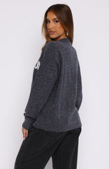 Set Me Free Knit Sweater Charcoal