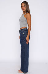 Chelsea Low Rise Straight Leg Jeans Dark Blue