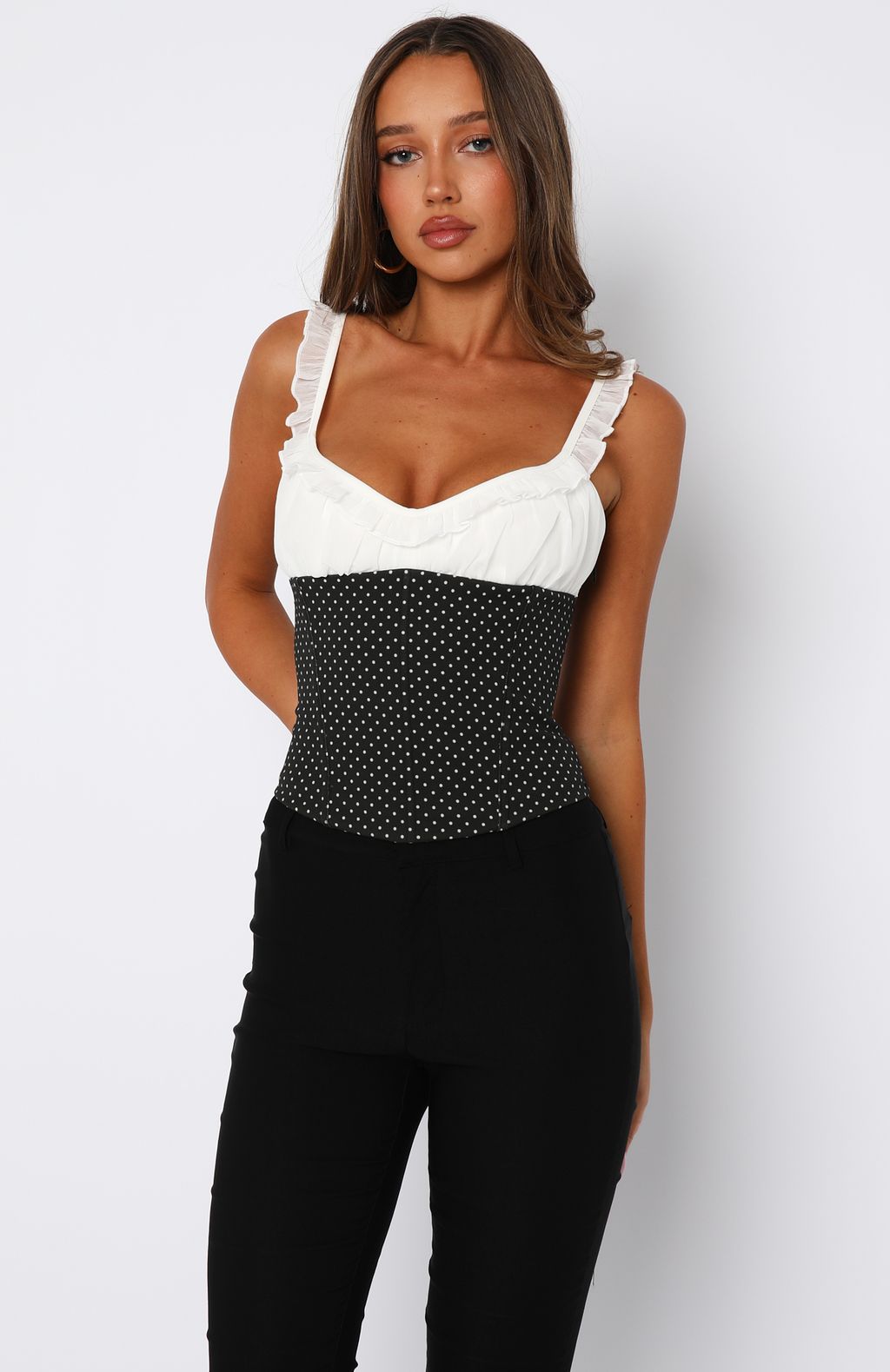 Angel Wings Bustier Ivory/Polka Dot