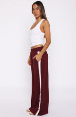 Our Bridges Burned Wide Leg Pants Burgundy