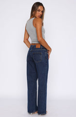 Chelsea Low Rise Straight Leg Jeans Dark Blue