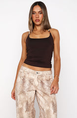 Take Responsibility Halter Top Espresso