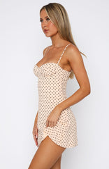 In The Back Of My Mind Mini Dress Cream/Choc Polka Dot