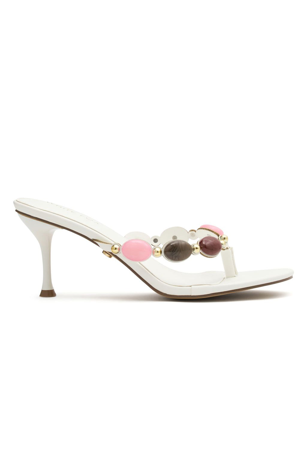 Nina Beaded Mules White