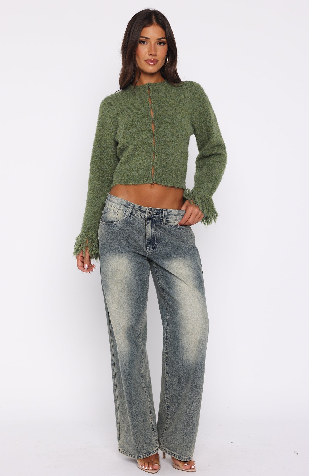 Baby It's Cold Knit Cardigan Moss