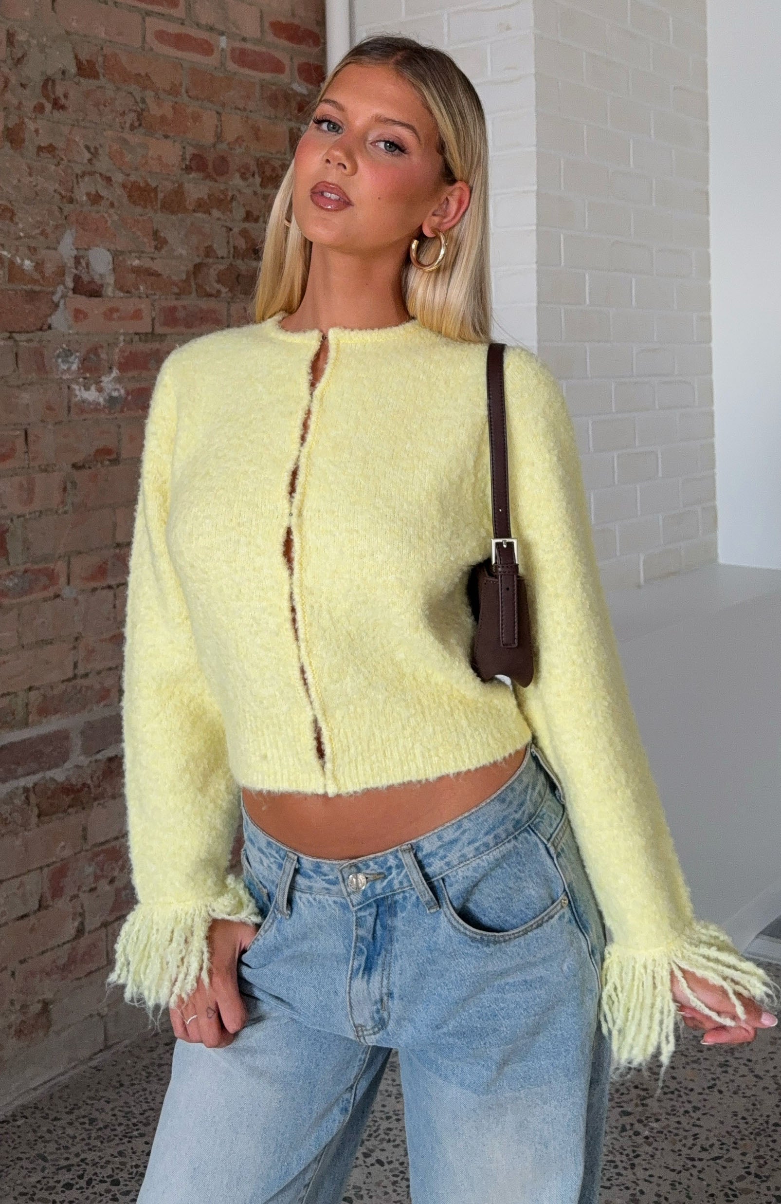 Baby It's Cold Knit Cardigan Lemon