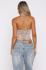 Bless Your Heart Embellished Bustier Dark Nude