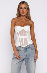 Call Me Your Baby Strapless Bustier White