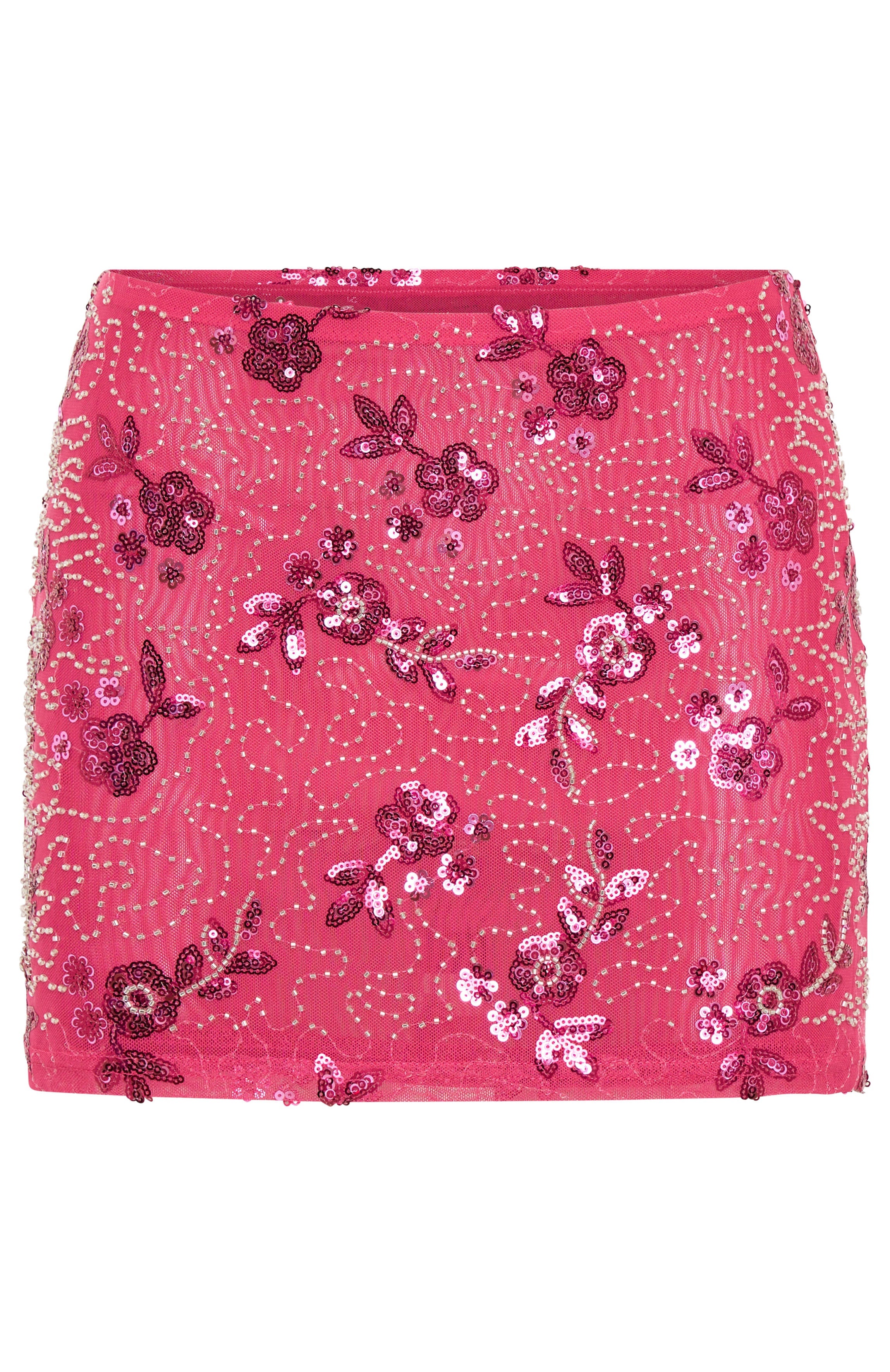Capri Cove Beaded Mini Skirt Pink