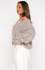 Cozy Vibes Knit Cardigan Taupe