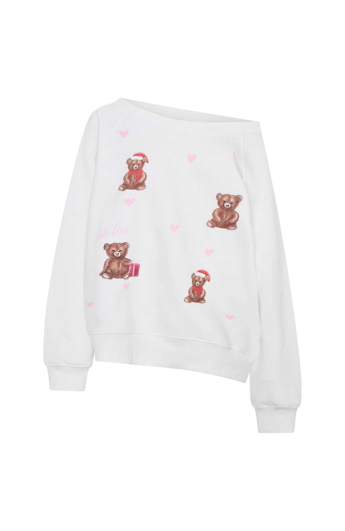 Cuddly Christmas Off Shoulder Sweater White