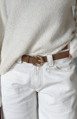 Elanor Belt Tan Faux Suede/Gold