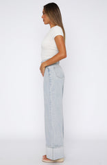 Ellie High Rise Wide Leg Jeans Glacier Blue