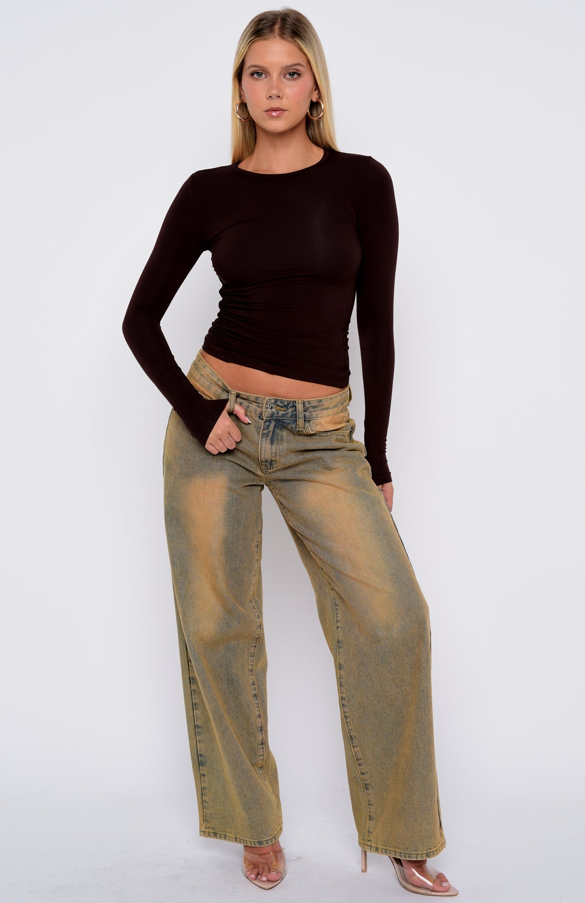 Game Over Long Sleeve Top Dark Chocolate