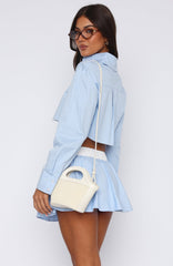 Getting Out Of Hand Cropped Shirt Blue