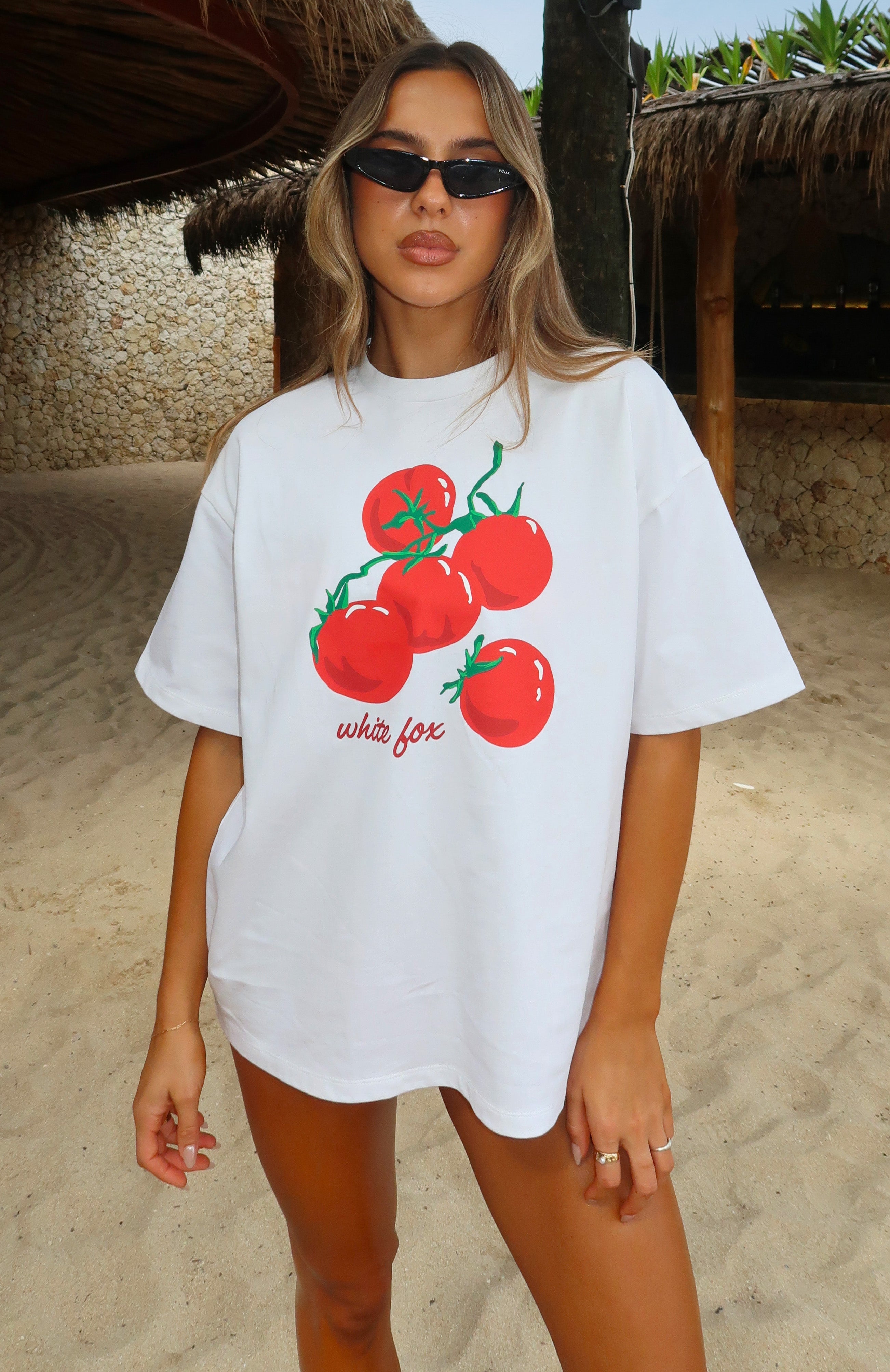 On The Vine Oversized Tee White