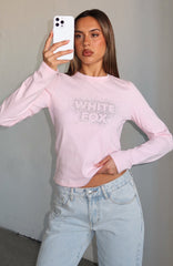 Let's Get Going Relaxed Long Sleeve Baby Tee Pink