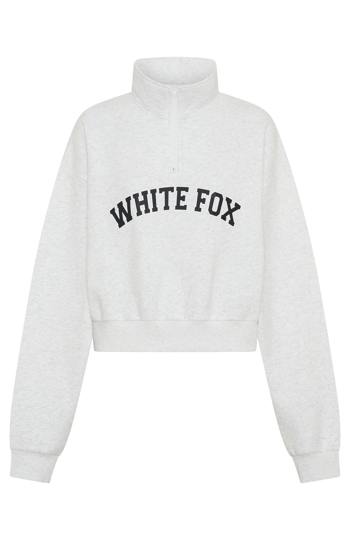 Let The Bells Ring Cropped Quarter Zip Sweater Grey Marle