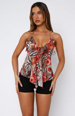 Flirty And Thriving Halter Top Savage Bloom