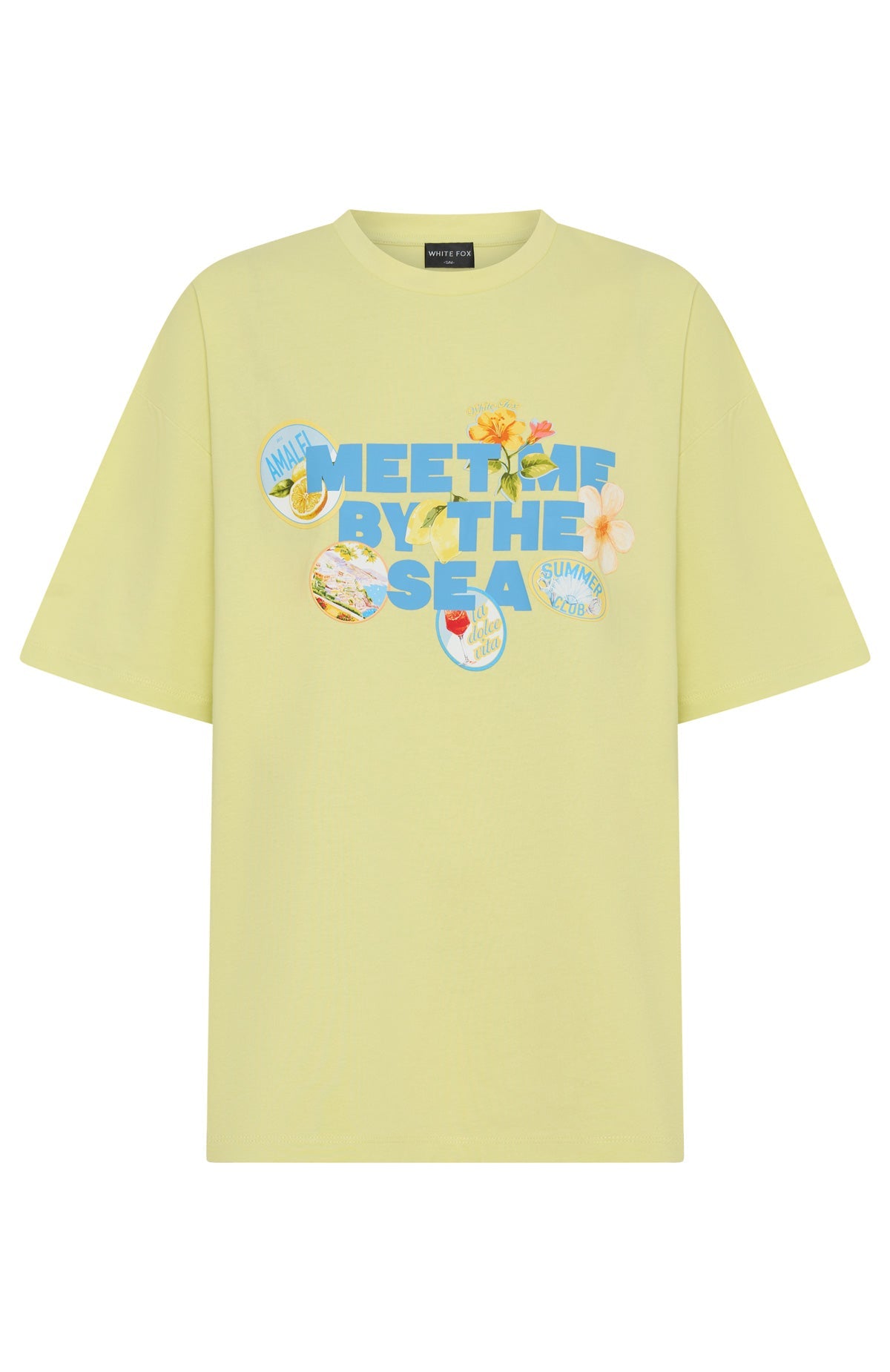 Meet Me By The Sea Oversized Tee Lime