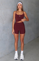 Keep Up High Waisted Shorts 4" Merlot