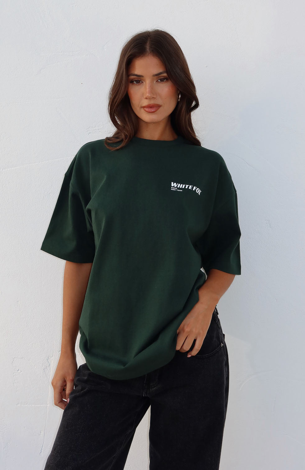 New York Archives Oversized Tee Forest Green