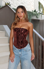 No Repeats Strapless Bustier Chocolate