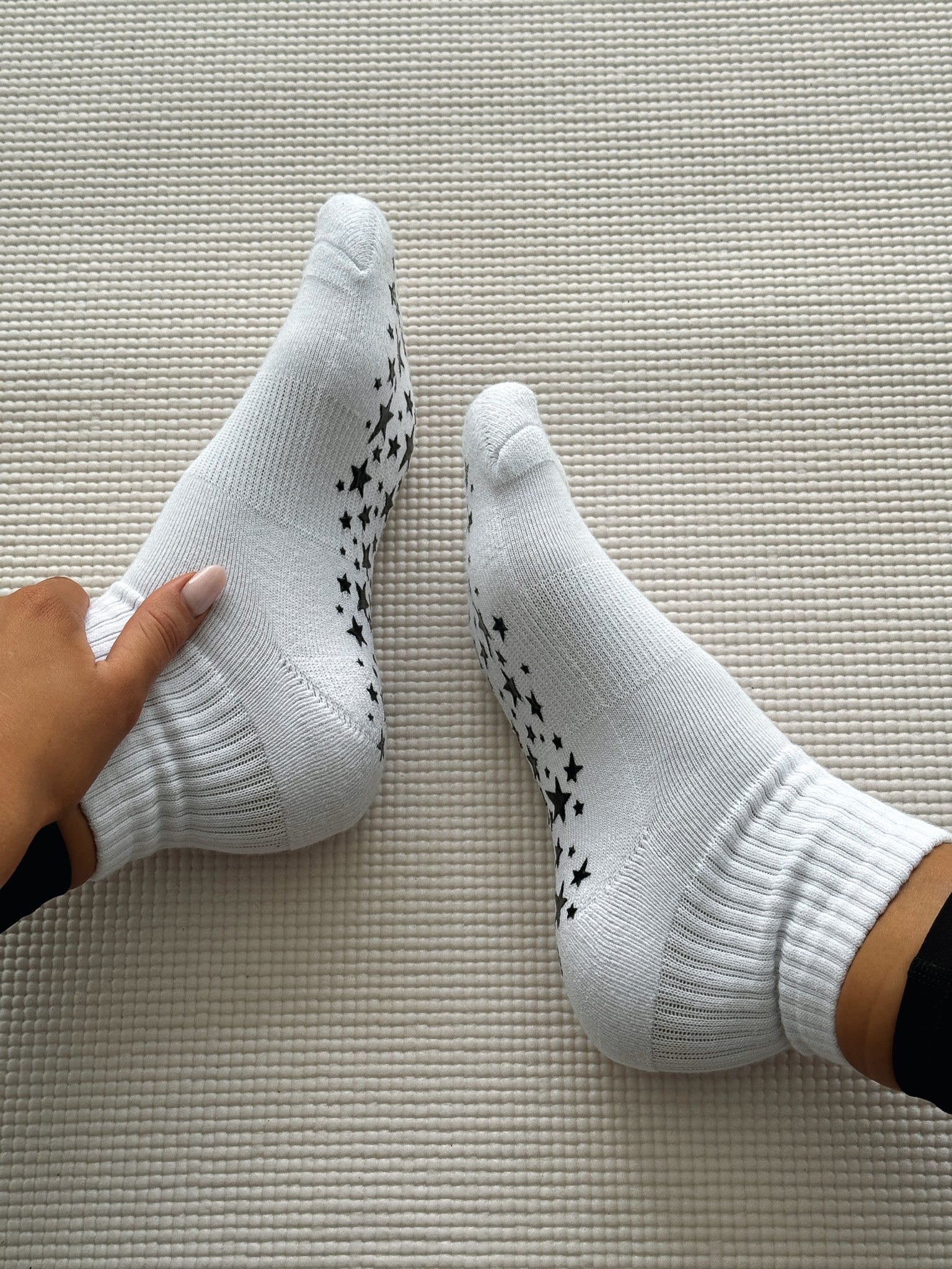 No Slowing Down Grip Socks White/Black