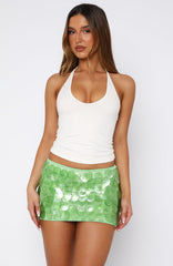 Forgiven Aura Shell Mini Skirt Lime