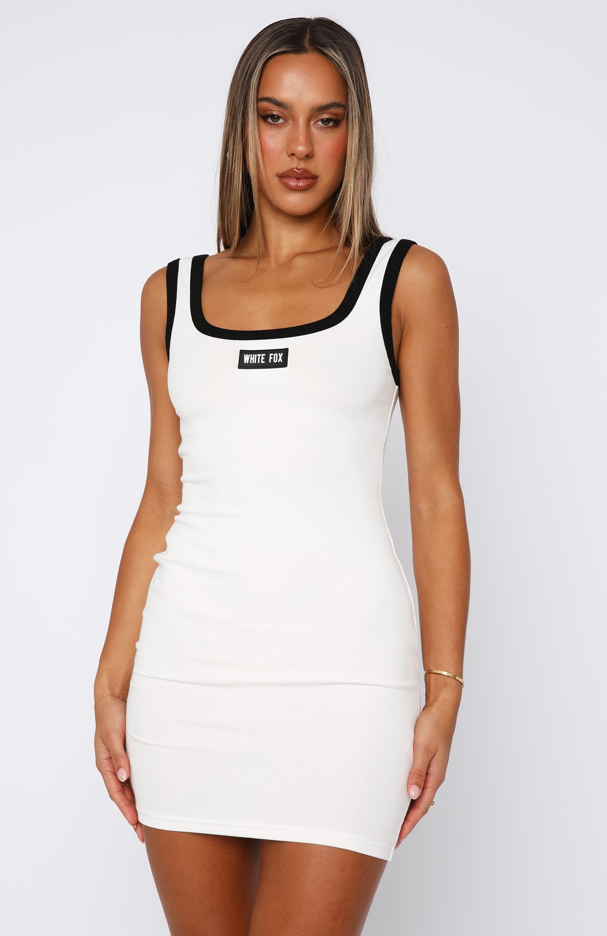 Our Own Way Ribbed Mini Dress White