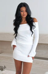 Parental Guidance Knit Mini Dress White