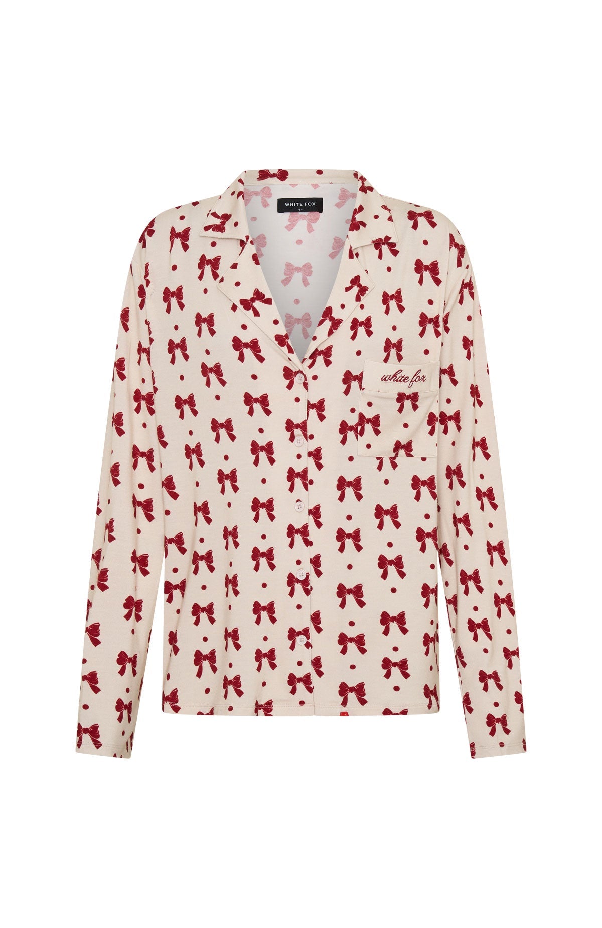 Pillow Talk Printed Long Sleeve Pyjama Set Bow Bliss