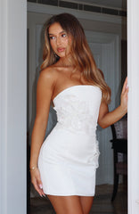 Rendezvous Strapless Mini Dress Cream