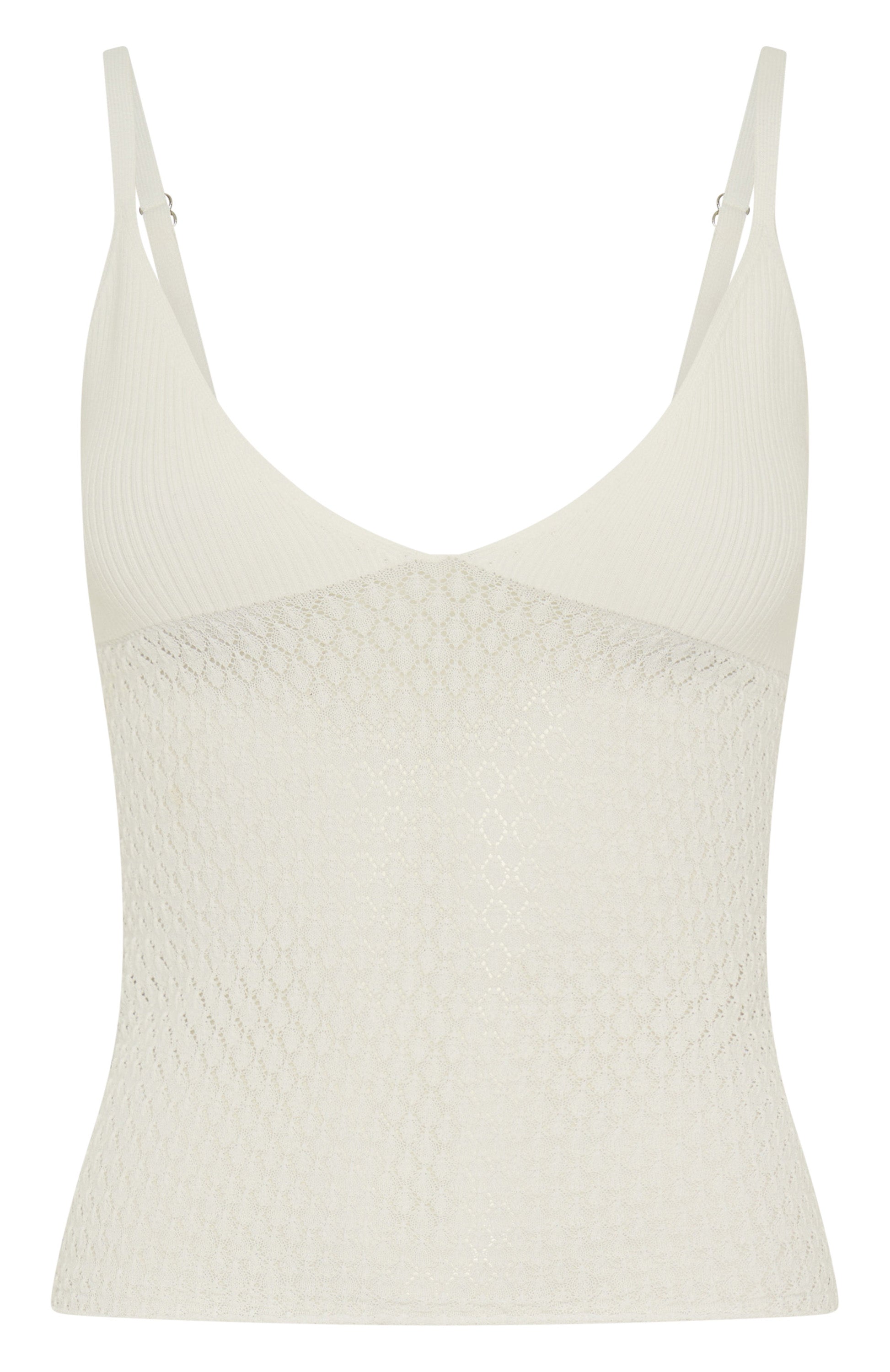 Stand And Stare Knit Top White