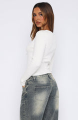 Time To Slay Long Sleeve Knit Top Off White