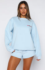 Trouble Maker Oversized Sweater Baby Blue