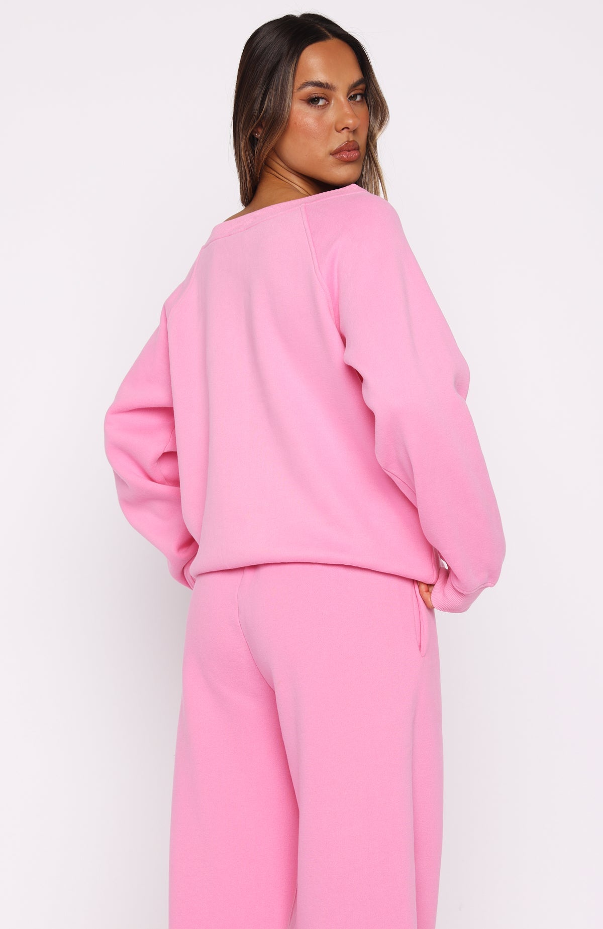Vol. 1 Off Shoulder Sweater Bubblegum