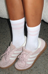 Wanna Be Close Socks Grey/White/Pink