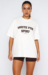 Winning Team Oversized Tee White/Chocolate